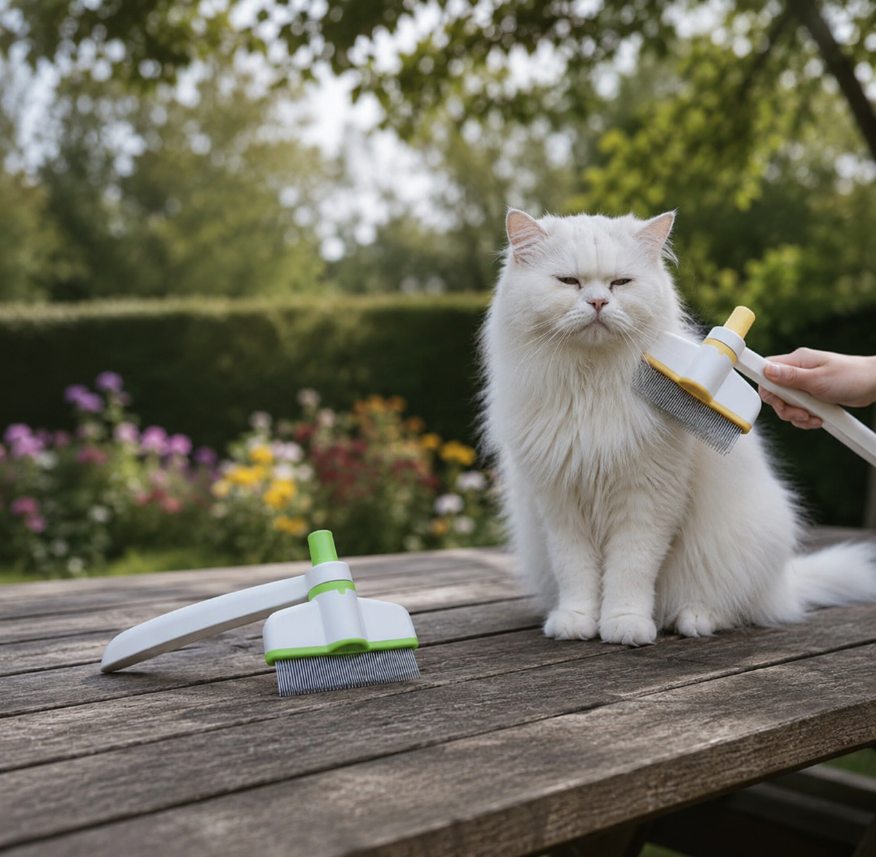 Self-Cleaning Pet Flea Comb for Cats & Dogs – Floating Hair Removal