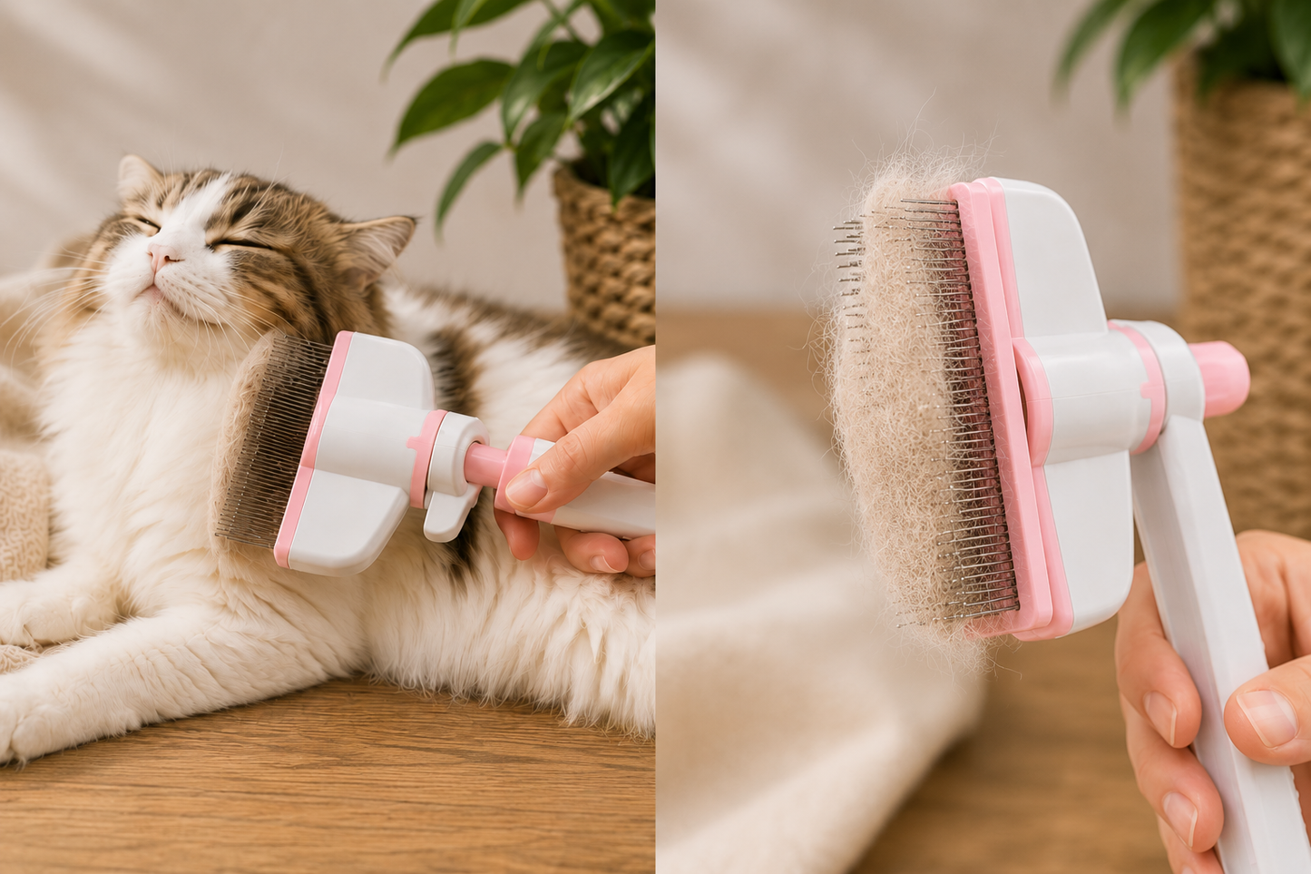 Self-Cleaning Pet Flea Comb for Cats & Dogs – Floating Hair Removal